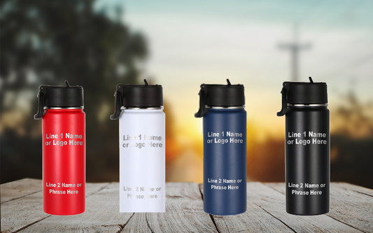 Personalized 18oz Stainless Steel Water Bottles with Straw Lid l For Him l For Her l Dad l Grandpa l  Christmas Gift l Coffee l Water Bottle | Sport Teams