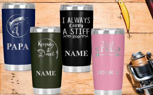 Personalized 20oz Fisherman's Tumbler l For Him l For Her l Dad l Grandpa l  Christmas Gift l Coffee l Water Cup l