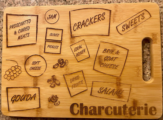 Charcuterie Board 13 3/4" x 9 3/4"-Laser Engraved l Cutting Board