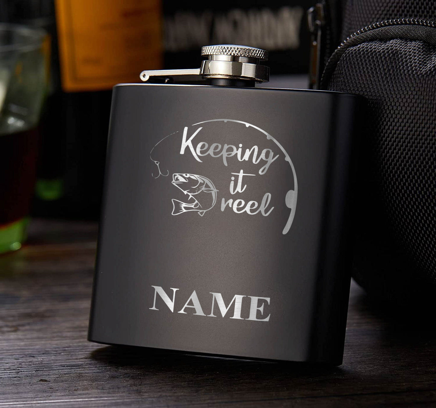 Personalized 6oz or 8oz Fisherman's Flask